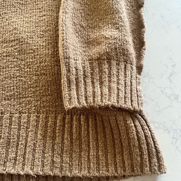 FREE PEOPLE Brookside oversized sweater tunic size large L camel tan - Picture 7 of 10